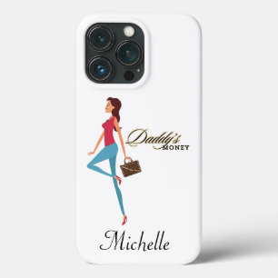 Funda Para iPhone 13 Pro Dinero de papá, Chica adolescente lindo y listo, g