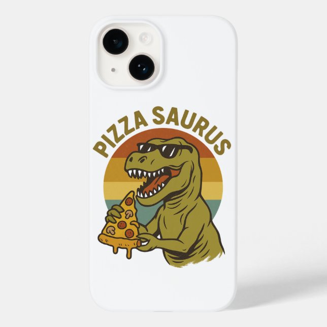 Funda De Case-Mate Para iPhone Dino de pizza de Guay al estilo retro (Reverso )