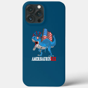 Funda Para iPhone 13 Pro Max Dinosaur 4 de julio niños niños hombres Amerisauru