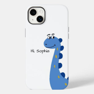 Funda Para iPhone 14 Plus De Case-Mate Dinosaurio Azul Adorable - Nombre Personalizado So