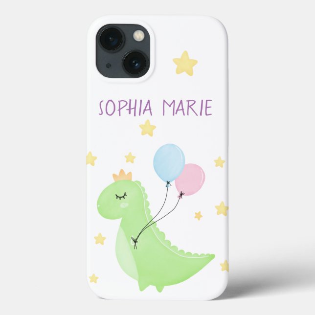 Funda De Case-Mate Para iPhone Dinosaurio con globos (Reverso)