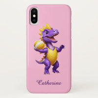 Dinosaurio de voleibol púrpura