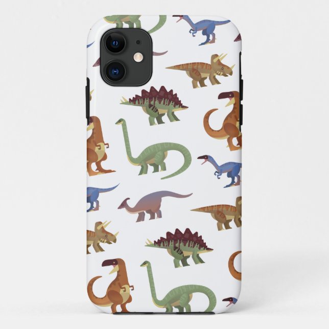 Funda De Case-Mate Para iPhone Dinosaurio humorístico del patrón (Reverso)