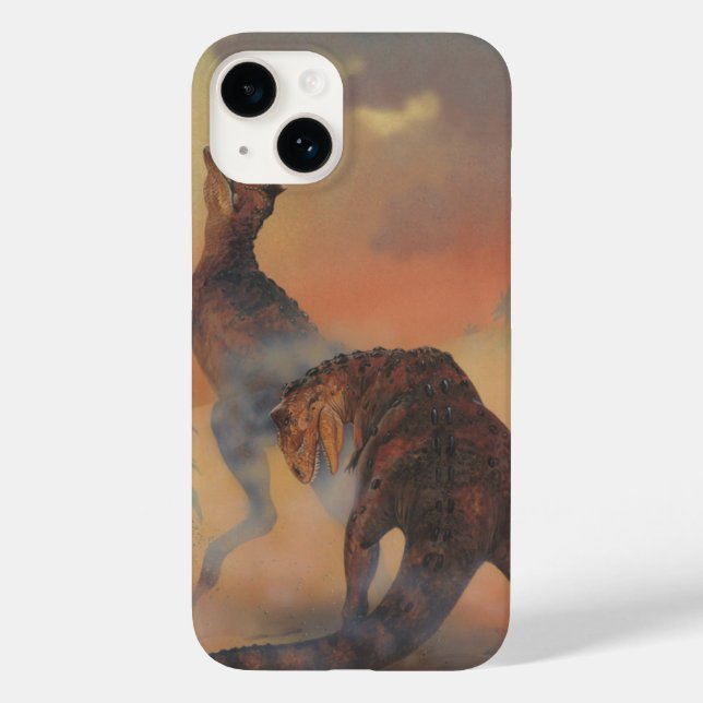 Funda De Case-Mate Para iPhone Dinosaurios de época, carnotaurus rugiendo en la j (Reverso )