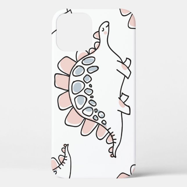 Funda De Case-Mate Para iPhone Dinosaurios Doodle: Diversión de mano. (Reverso )