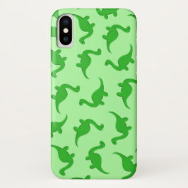 Funda Para iPhone X Dinosaurios en pálido - caja verde del teléfono