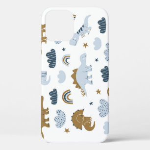 Funda Para iPhone 12 Dinosaurios escandinavos, estrellas, rainbows ilus