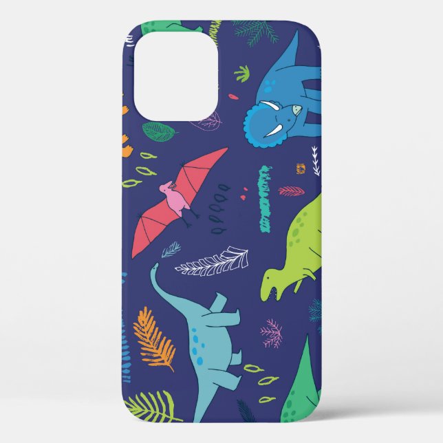 Funda De Case-Mate Para iPhone Dinosaurios Palmas Patrón de cosecha tropical (Reverso )