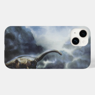 Funda Para iPhone 14 De Case-Mate Dinosaurios Vintage, Barapasaurus con nubes de tor