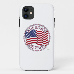 Funda Para iPhone 11 Dios bendiga a América con la bandera de EE. UU. y