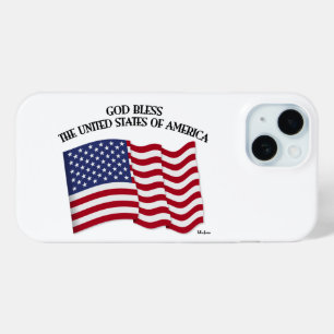 Funda Para iPhone 15 DIOS BENDIGA LOS ESTADOS UNIDOS DE AMÉRICA bandera