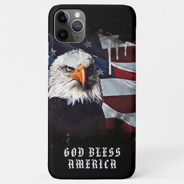 Funda De Case-Mate Para iPhone *~* DIOS BENDIGAN A AMERICA AP16 EAGLE de bandera  (Reverso)