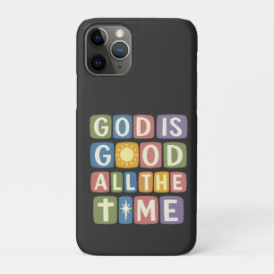 Funda Para iPhone 11 Pro Dios es bueno Todo el tiempo Fe retro