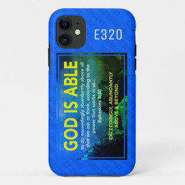 Funda Para iPhone 11 DIOS ES CAPAZ | Efesios 3:20 Azul cristiano