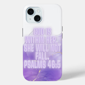 Funda Para iPhone 15 Dios Está Dentro De Ella - Salmo 46:5 | cristiano