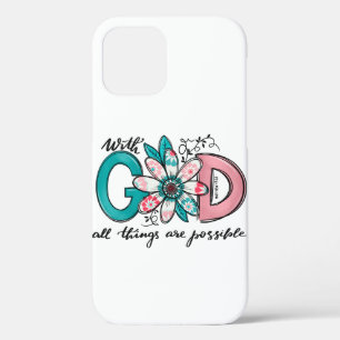 Funda Para iPhone 12 Dios todas las cosas posibles cristianas