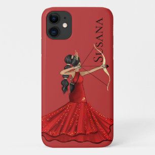 Funda Para iPhone 11 Diosa de Sagittarius con nombre personalizado Bow