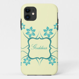 Funda Para iPhone 11 Diosa Floral CM iPhone 5 BT ID Funda, Verde azulad