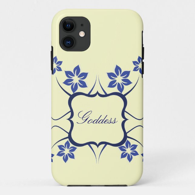 Funda De Case-Mate Para iPhone Diosa Floral iPhone 5 BT Funda, Azul (Reverso)