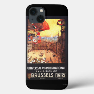 Funda Para iPhone 13 Dirigible de Lebaudy con las banderas del mundo en