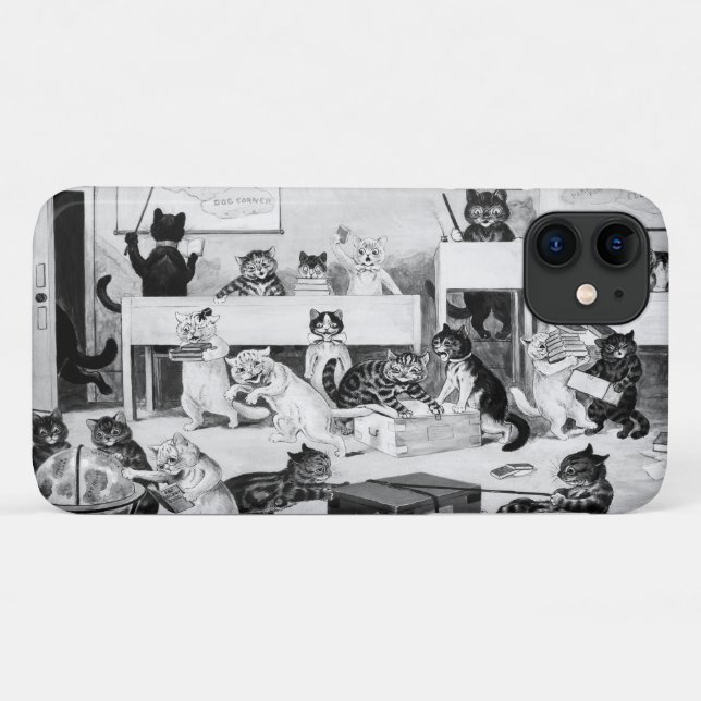 Funda De Case-Mate Para iPhone Disciplina del aula de gatos, Louis Wain (Reverso (horizontal))