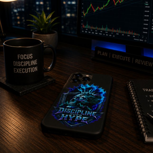 Funda De Case-Mate Para iPhone Disciplina Sobre Hype Bitcoin Cripto Mentalidad Di (Product image shown for illustration purposes only.)