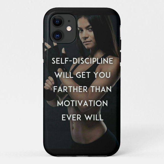 Funda De Case-Mate Para iPhone Disciplina vs Motivación - Inspiración de gimnasio (Reverso)