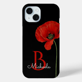 Funda Para iPhone 15 Discoteca roja monogramada en estilo negro