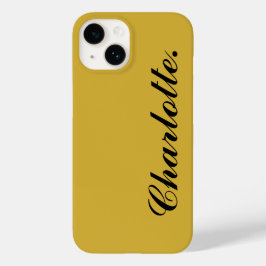 Funda Para iPhone 14 De Case-Mate Diseña tu propio nombre en este dorado metálico