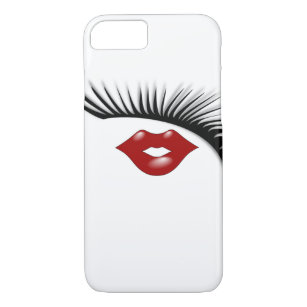 Funda Para iPhone 8/7 Diseñador artístico de pestañas y labios de Moda f
