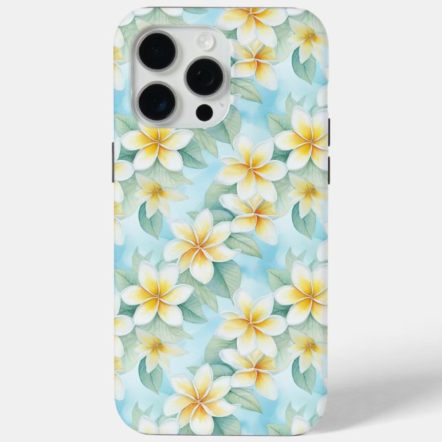 Funda De Case-Mate Para iPhone Diseñador floral frangipani blanco bonito (Reverso )