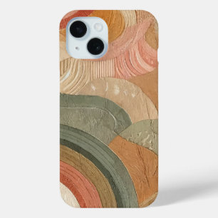 Funda Para iPhone 15 Diseño abstracto bohemio vintage retro terroso