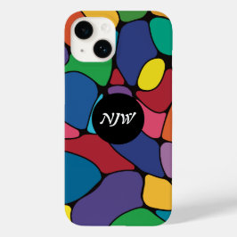 Funda Para iPhone 14 De Case-Mate Diseño abstracto colorido con texto Personalizado