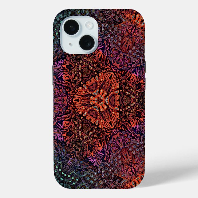 Funda De Case-Mate Para iPhone Diseño Abstracto de Caleidoscopio Fractal Eléctric (Reverso )