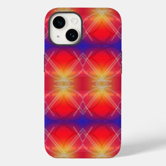 Funda De Case-Mate Para iPhone Diseño abstracto de capas de atracciones neonesas (Reverso )
