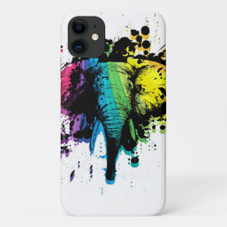 Funda Para iPhone 11 Diseño abstracto de Elefante de Toro Arcoiris