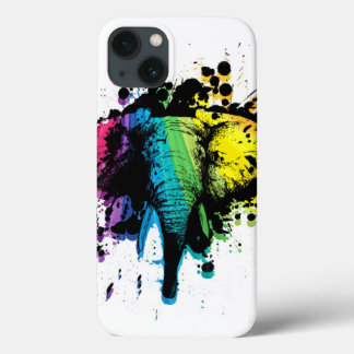 Funda Para iPhone 13 Diseño abstracto de Elefante de Toro Arcoiris