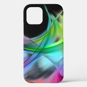 Funda Para iPhone 12 Diseño abstracto de Neon Rainbow