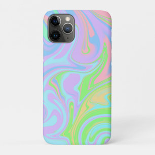 Funda Para iPhone 11 Pro Diseño abstracto de Swirl Pink Blue Green