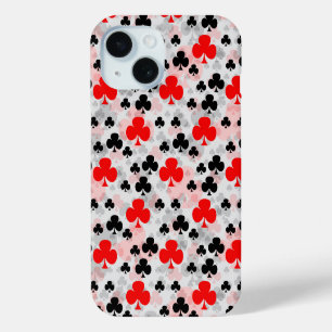 Funda Para iPhone 15 Diseño abstracto del patrón del Club Red Black Clo