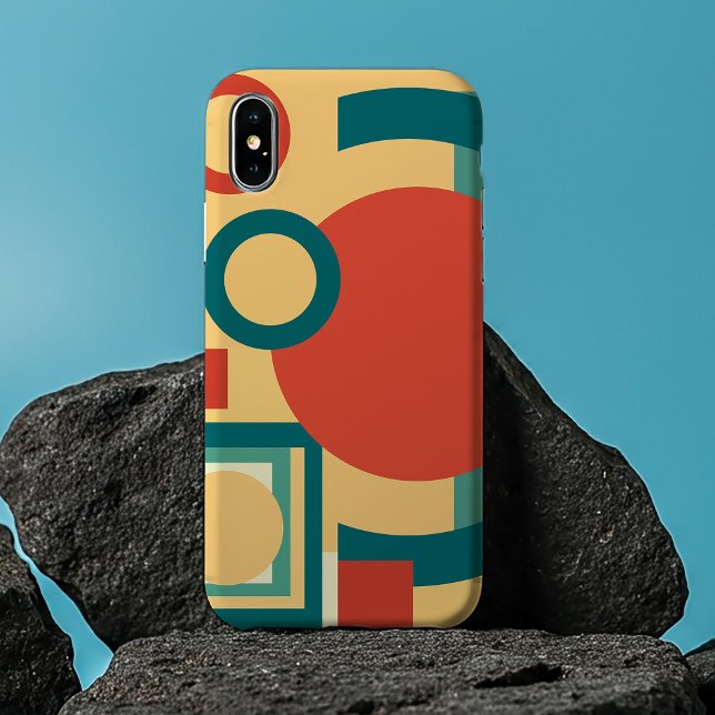 Funda De Case-Mate Para iPhone Diseño abstracto estilo Risograph geométrico retro (Retro Geometric Risograph Style Abstract Design. iPhone Case)