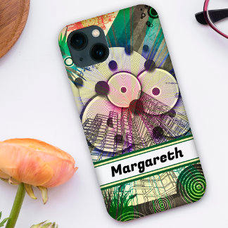 Funda Para iPhone 13 Diseño abstracto verde urbano personalizado
