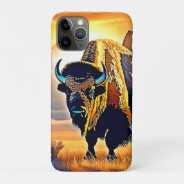 Funda Para iPhone 11 Pro Diseño artístico de Sunset Mountain Bison