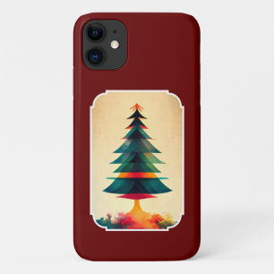 Funda Para iPhone 11 Diseño artístico geométrico de árbol navideño aleg