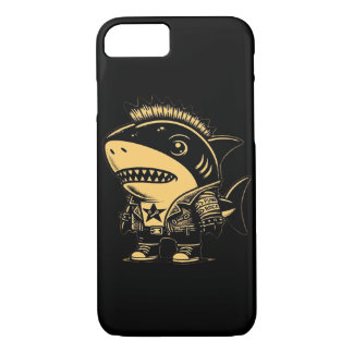 Funda Para iPhone 8/7 Diseño artístico vintage del tiburón Cyborg