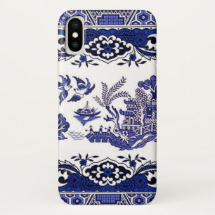 Funda Para iPhone X Diseño azul azul y blanco del sauce de China