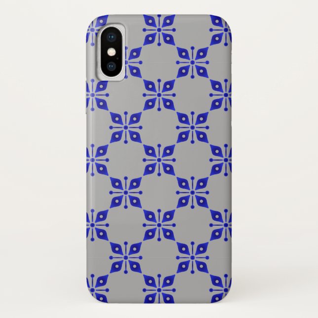 Funda De Case-Mate Para iPhone Diseño azul decorativo  (Reverso)
