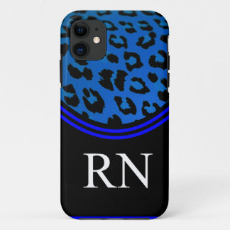 Funda Para iPhone 11 Diseño azul del leopardo del caso del iPhone 5 de