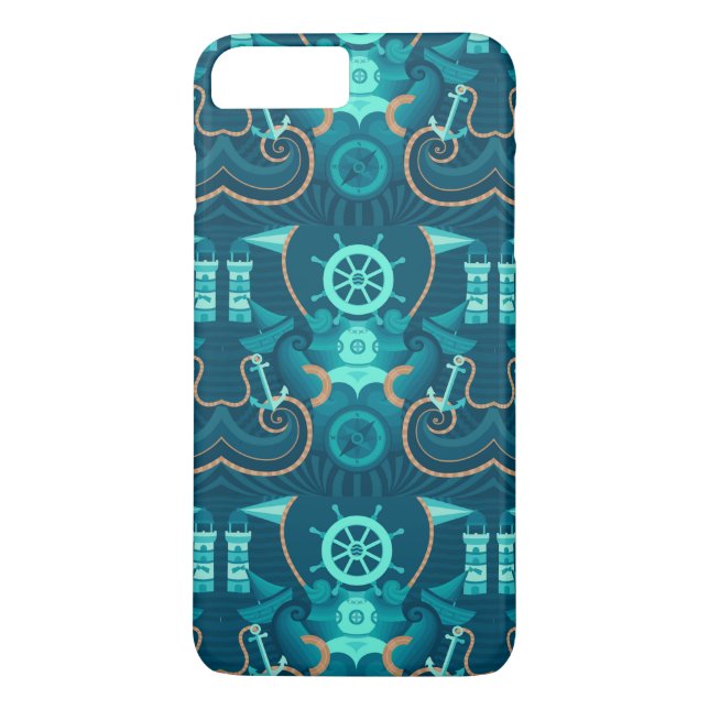 Funda De Case-Mate Para iPhone Diseño azul náutico (Reverso)