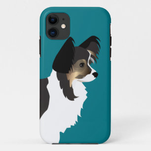 Funda Para iPhone 11 Diseño básico de Chihuahua o Papillon de pelo larg